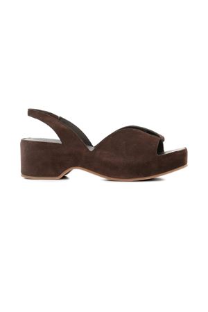 Sandali slingback in pelle scamosciata caffè DEL CARLO | 11730CAFFE